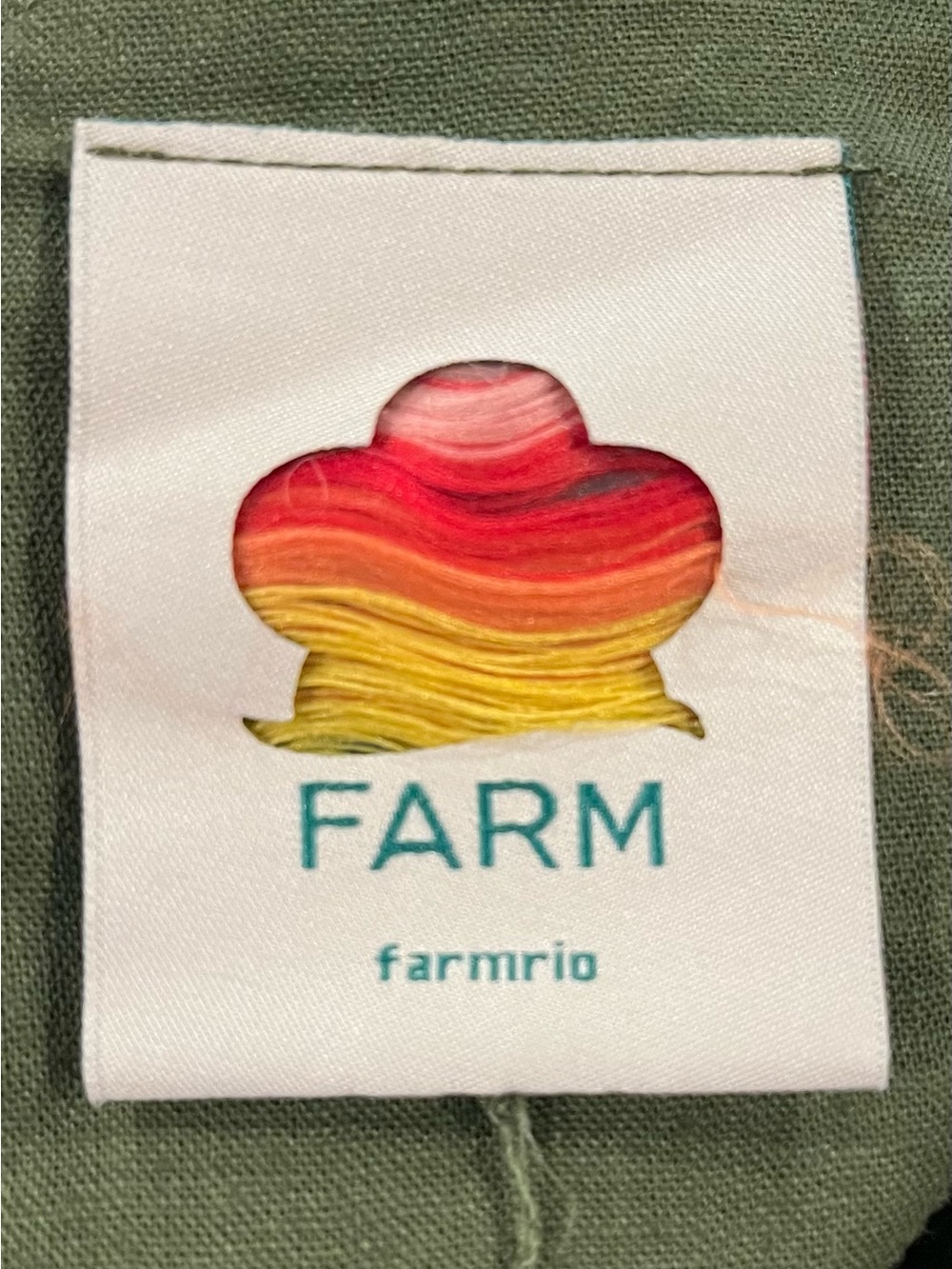 🌺FARM RIO GREEN WAVY HALTER NECK MINI DRESS LINEN BLEND SIZE XXS🌺 - Picture 8 of 9